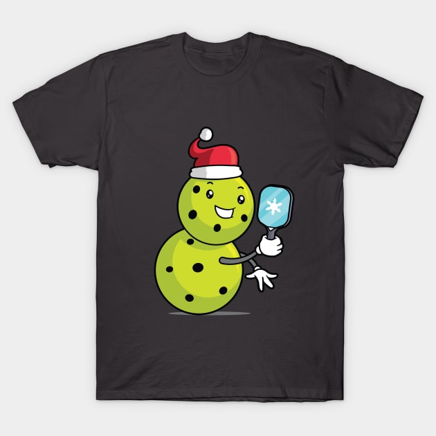 Pickleball Snowman T-Shirt by zoljo